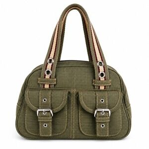 Vtg Y2K Small Handbag Utility Cargo Ripstop Buckle 2000s Grunge Gorpcore Street